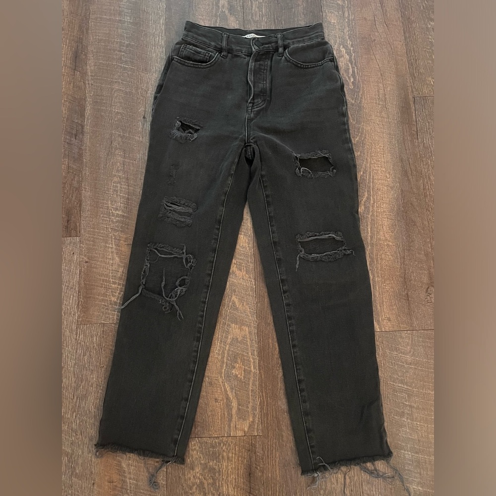 Pacsun black high rise straight jeans size 24